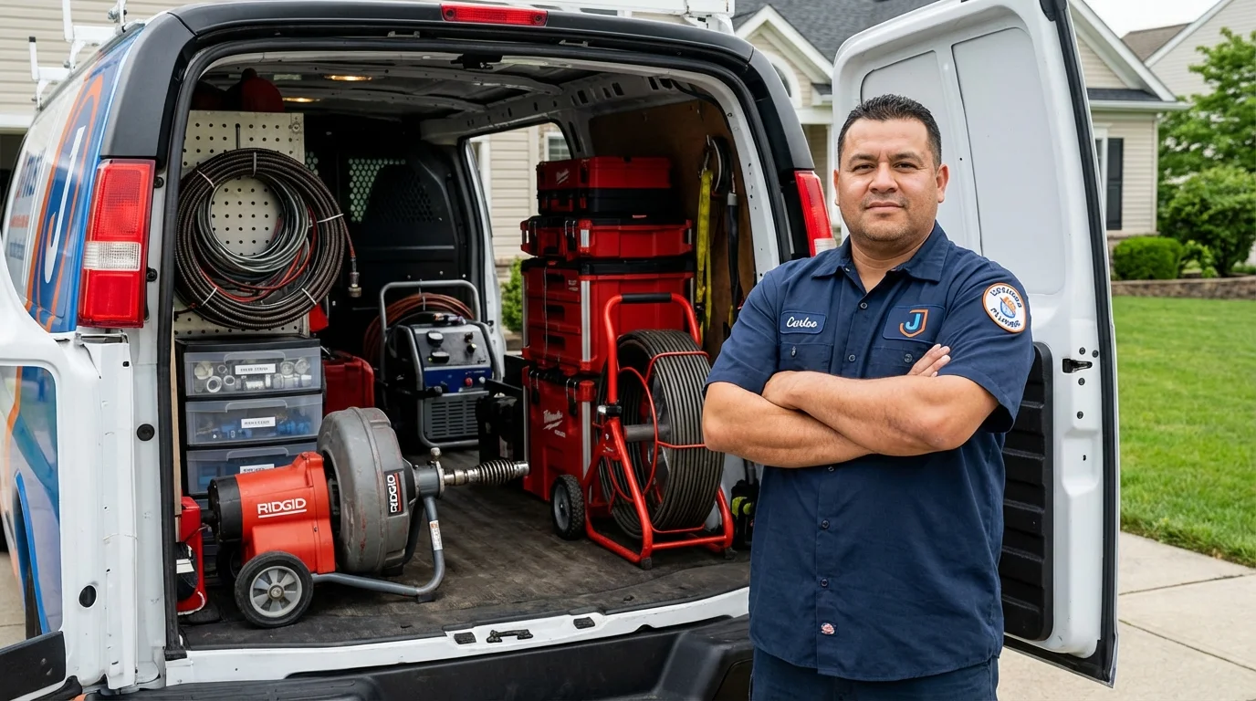 Professional drain cleaning equipment and Johns Plumbing LLC plumber in Gruver