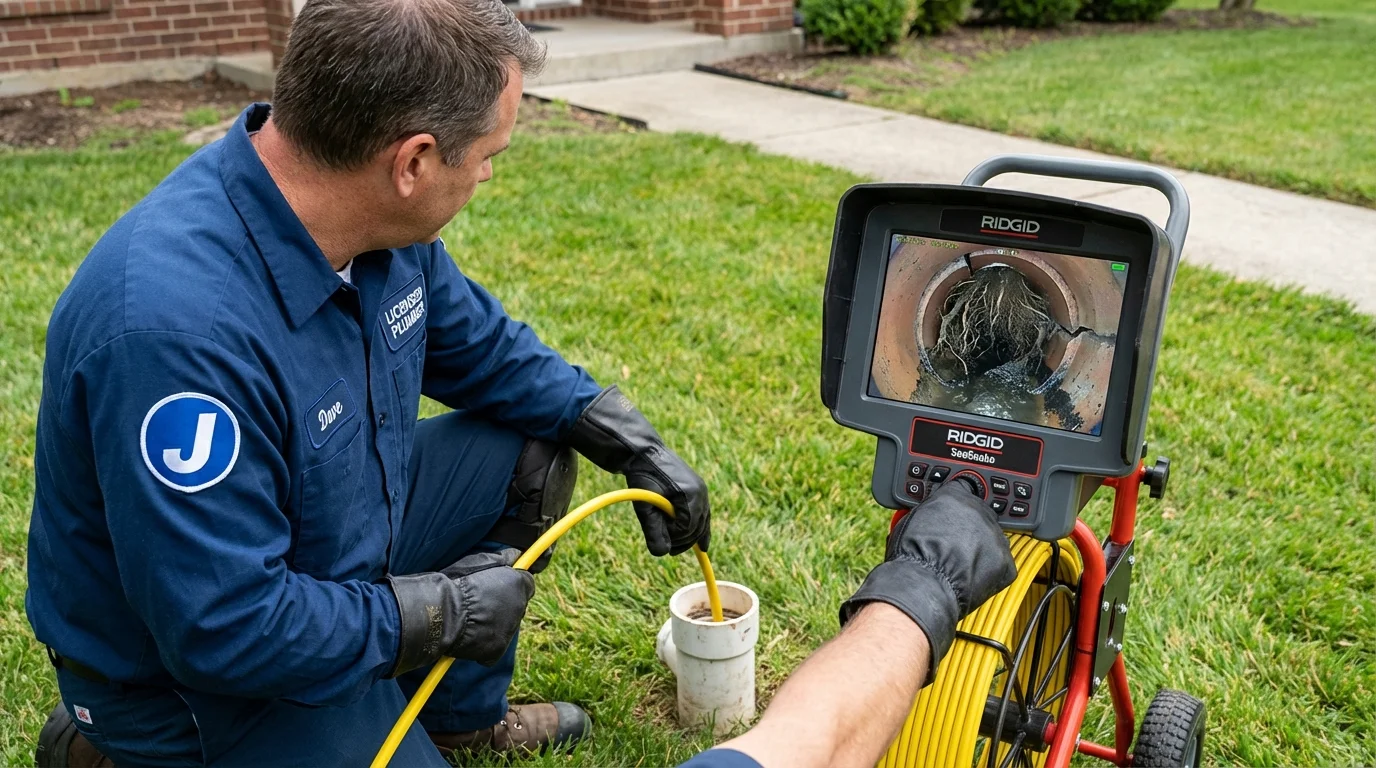 Sewer camera inspection being performed by Johns Plumbing LLC in Gruver